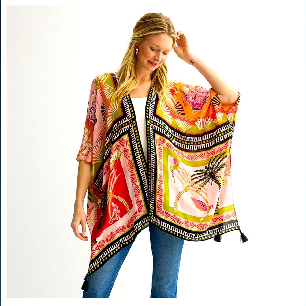 Nine West Vibrant Floral Kimono